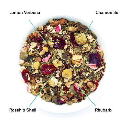 August Uncommon Tea Days of Heaven - Rhubarb Verbena Chamomile Tea (Caffeine Free)