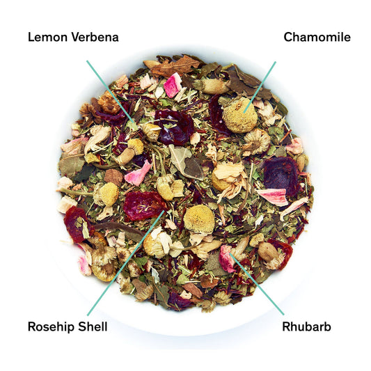 August Uncommon Tea Days of Heaven - Rhubarb Verbena Chamomile Tea (Caffeine Free)