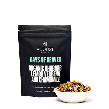 August Uncommon Tea Days of Heaven - Rhubarb Verbena Chamomile Tea (Caffeine Free)