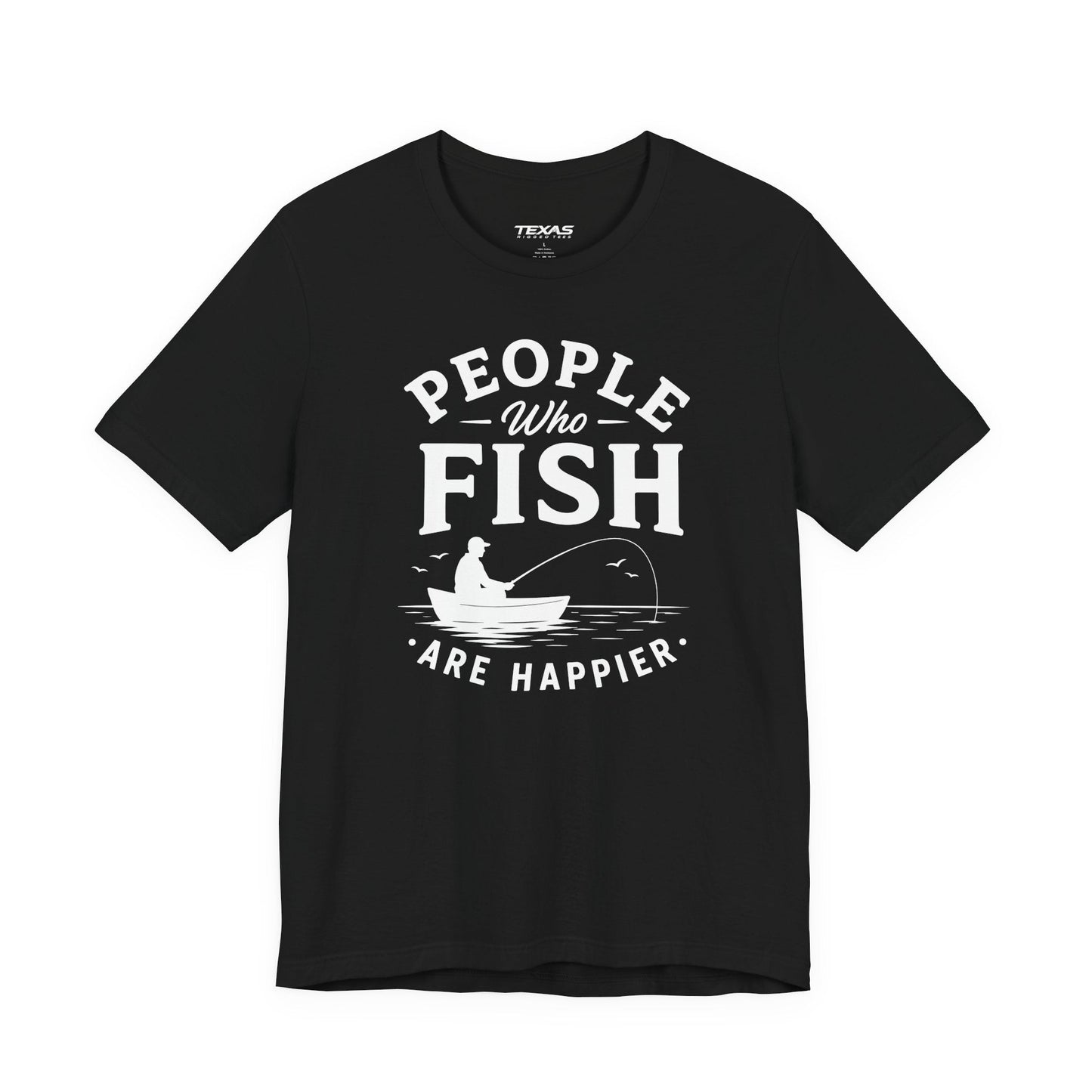 Texas Rigged Tees People Who Fish Are Happier — Unisex Cotton Tee