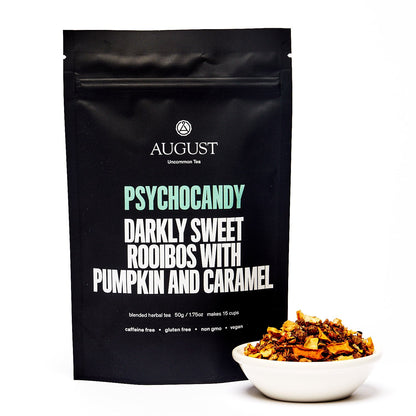 August Uncommon Tea Psychocandy - Roasted Pumpkin Caramel Rooibos Tea (Caffeine Free)