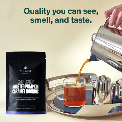 August Uncommon Tea Psychocandy - Roasted Pumpkin Caramel Rooibos Tea (Caffeine Free)