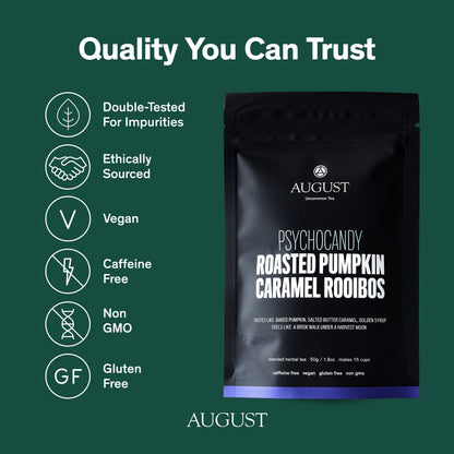 August Uncommon Tea Psychocandy - Roasted Pumpkin Caramel Rooibos Tea (Caffeine Free)