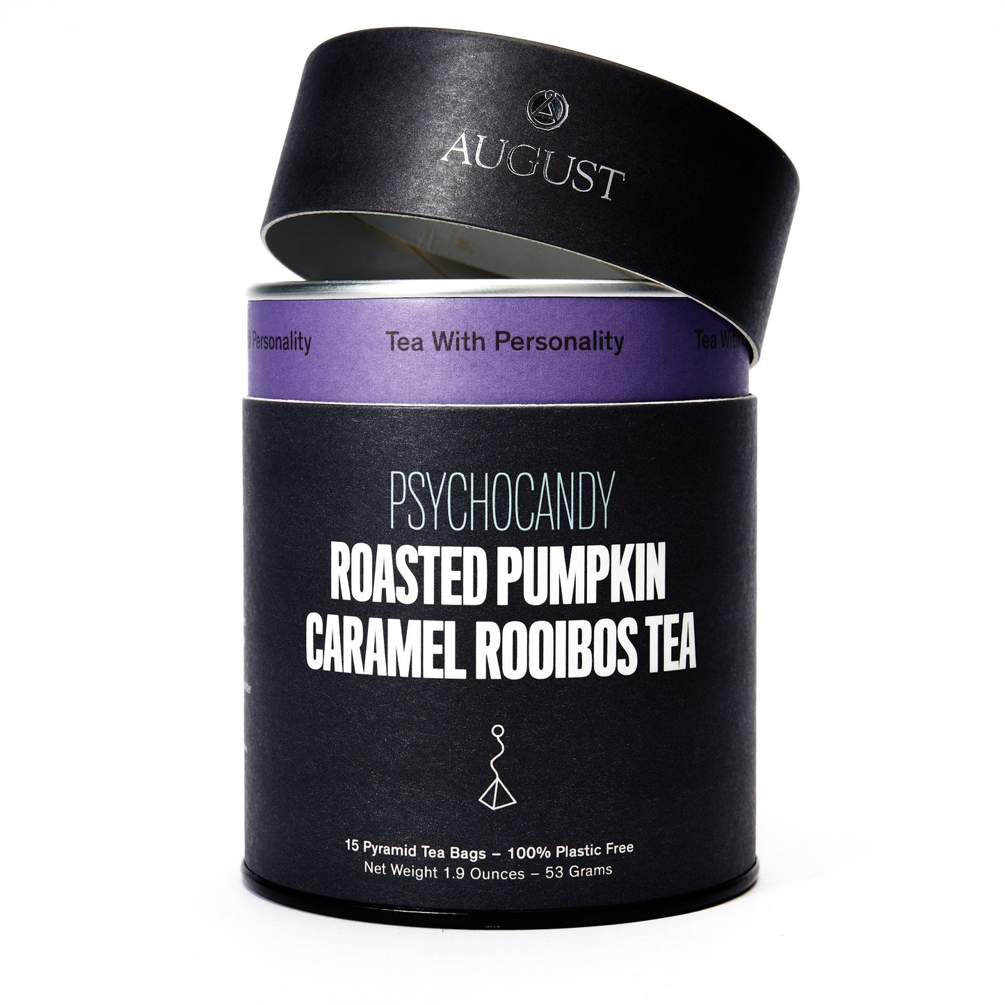 August Uncommon Tea Psychocandy - Roasted Pumpkin Caramel Rooibos Tea (Caffeine Free) (15 Tea Bags)