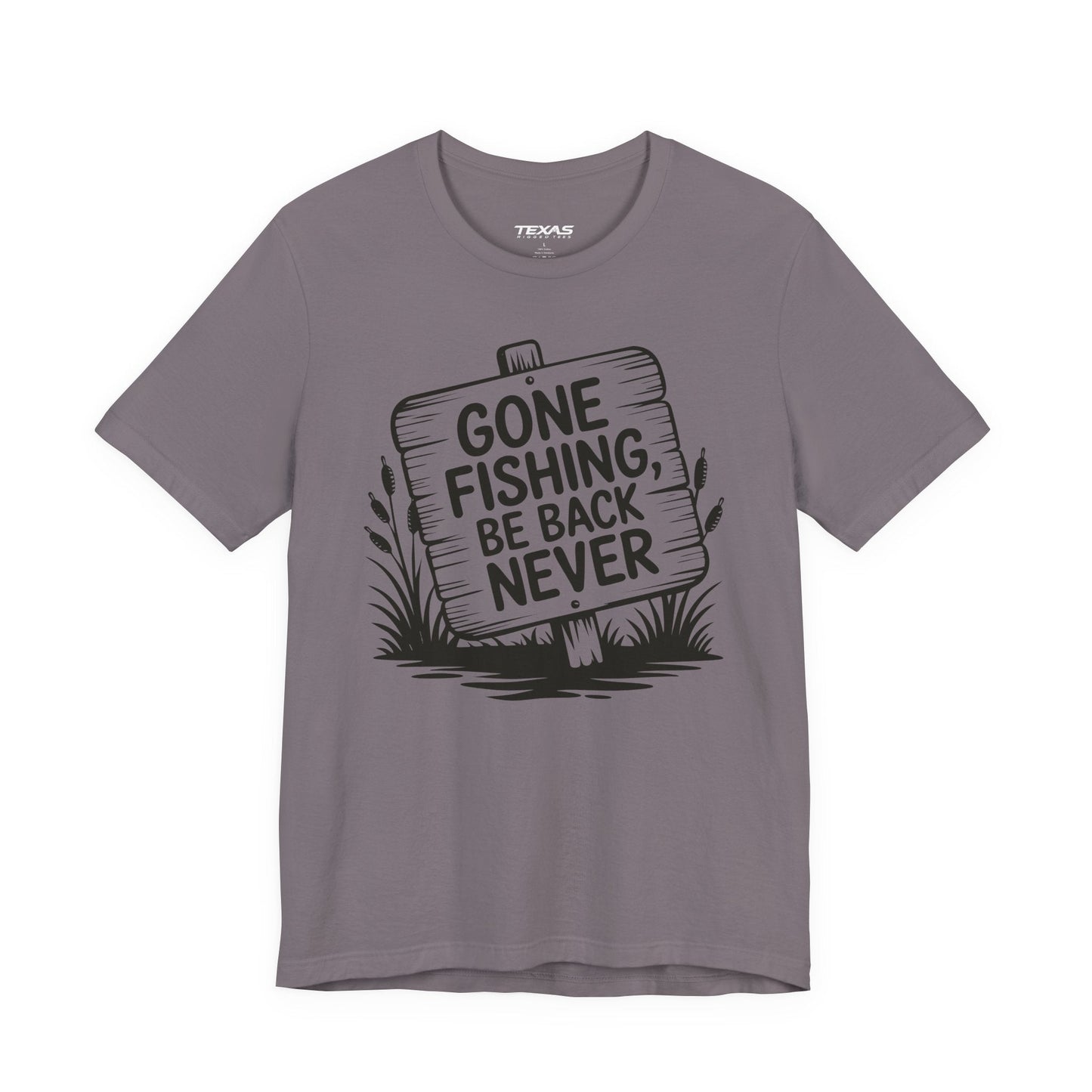 Gone Fishing, Be Back Never — Unisex Cotton Tee