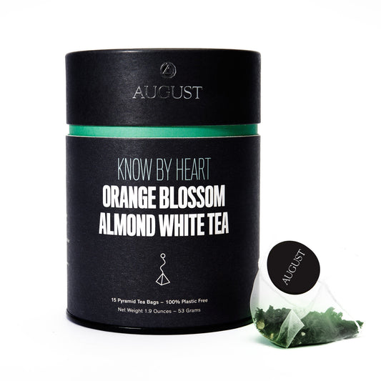 August Uncommon Tea Know By Heart - Orange Blossom Almond White Tea (15 Tea Bags)
