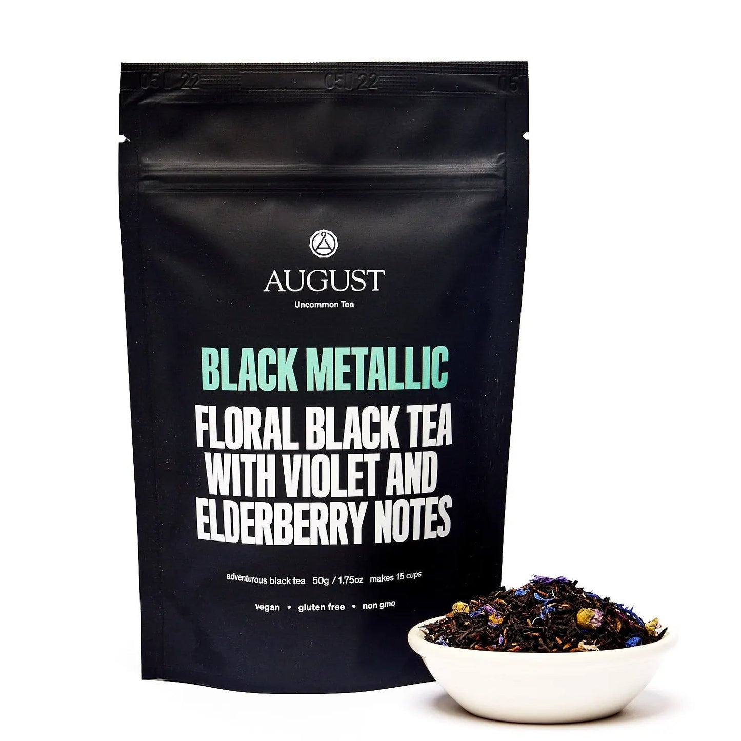 August Uncommon Tea Black Metallic - Violet Elderberry Black Tea