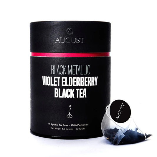 August Uncommon Tea Black Metallic - Violet Elderberry Black Tea (15 Tea Bags)