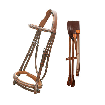 Bridles & Reins ExionPro 'Phoenix' Convertible Jumping Bridle with Removable Flash & Reins