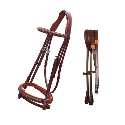Bridles & Reins ExionPro 'Phoenix' Convertible Jumping Bridle with Removable Flash & Reins