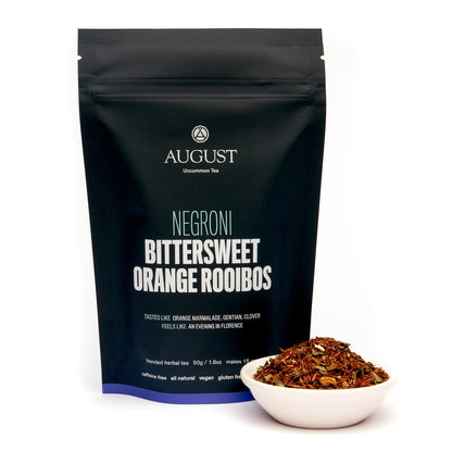 August Uncommon Tea Negroni - Bittersweet Orange Rooibos Tea (Caffeine Free)