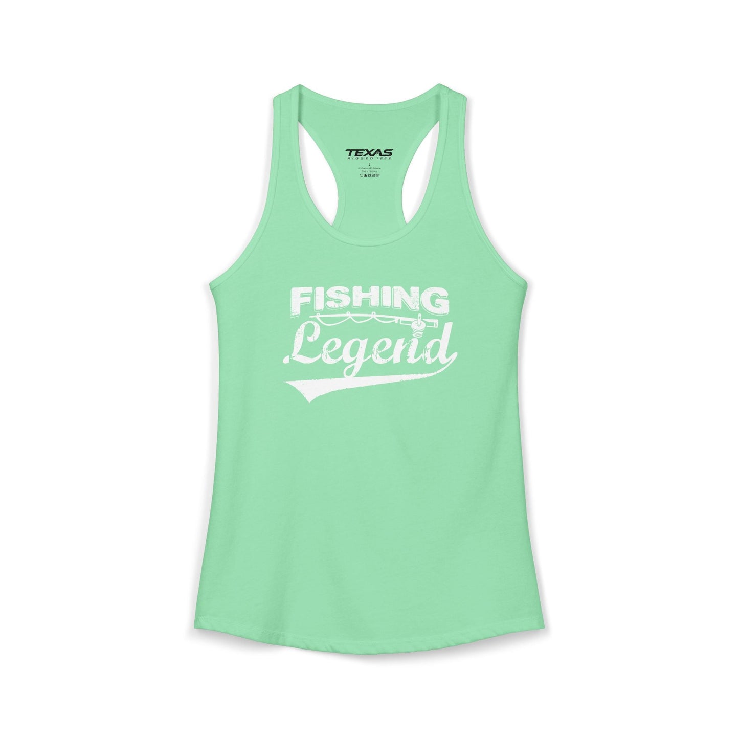 Texas Rigged Tees Fishing Legend — Women’s Racerback Tank