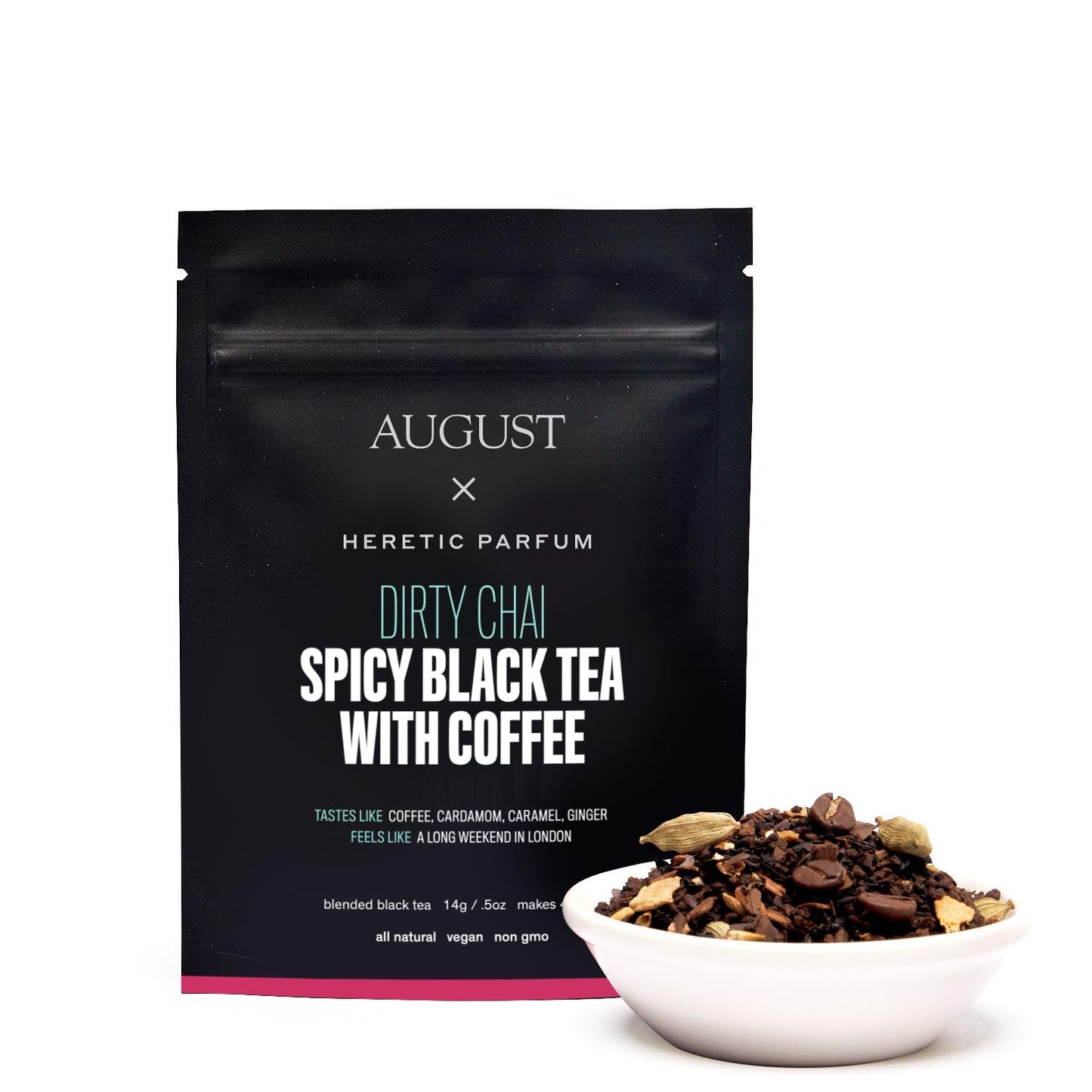 August Uncommon Tea Dirty Chai - Spicy Black Tea With Coffee
