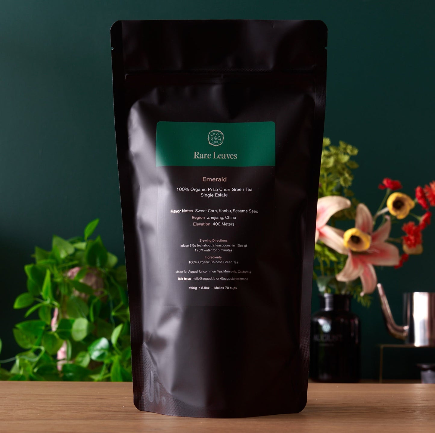 August Uncommon Tea Rare Leaves Emerald - Single Estate Pi Lo Chun Green Tea