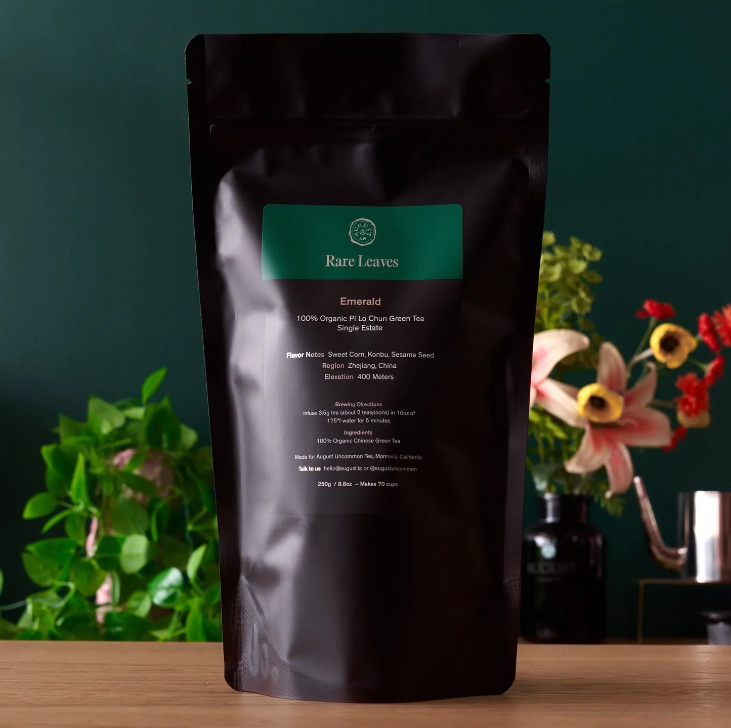 August Uncommon Tea Rare Leaves Emerald - Single Estate Pi Lo Chun Green Tea