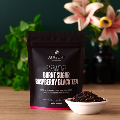 August Uncommon Tea Razzmatazz - Raspberry Burnt Sugar Black Tea