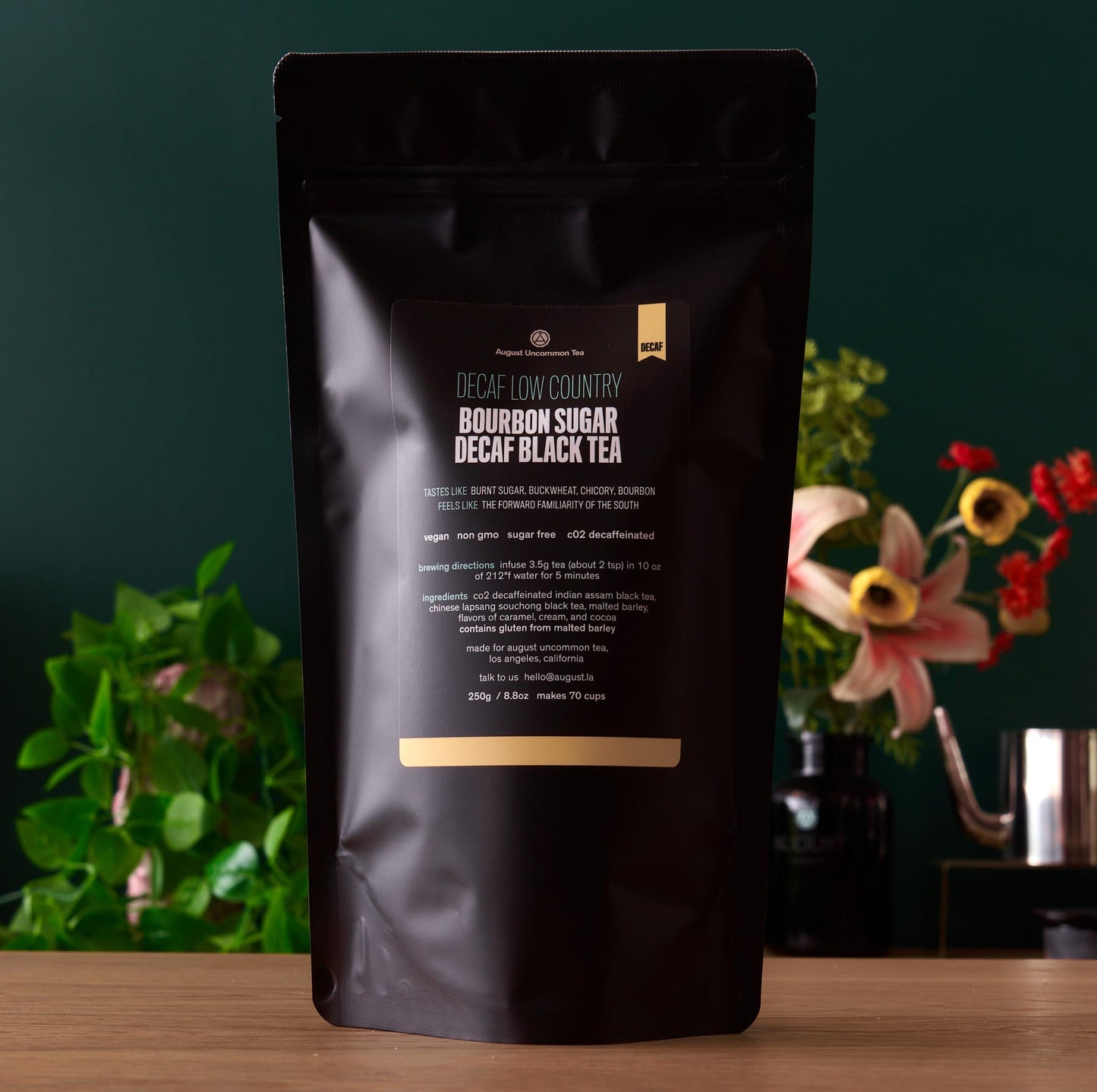 August Uncommon Tea Decaf Low Country - Bourbon Sugar Black Tea