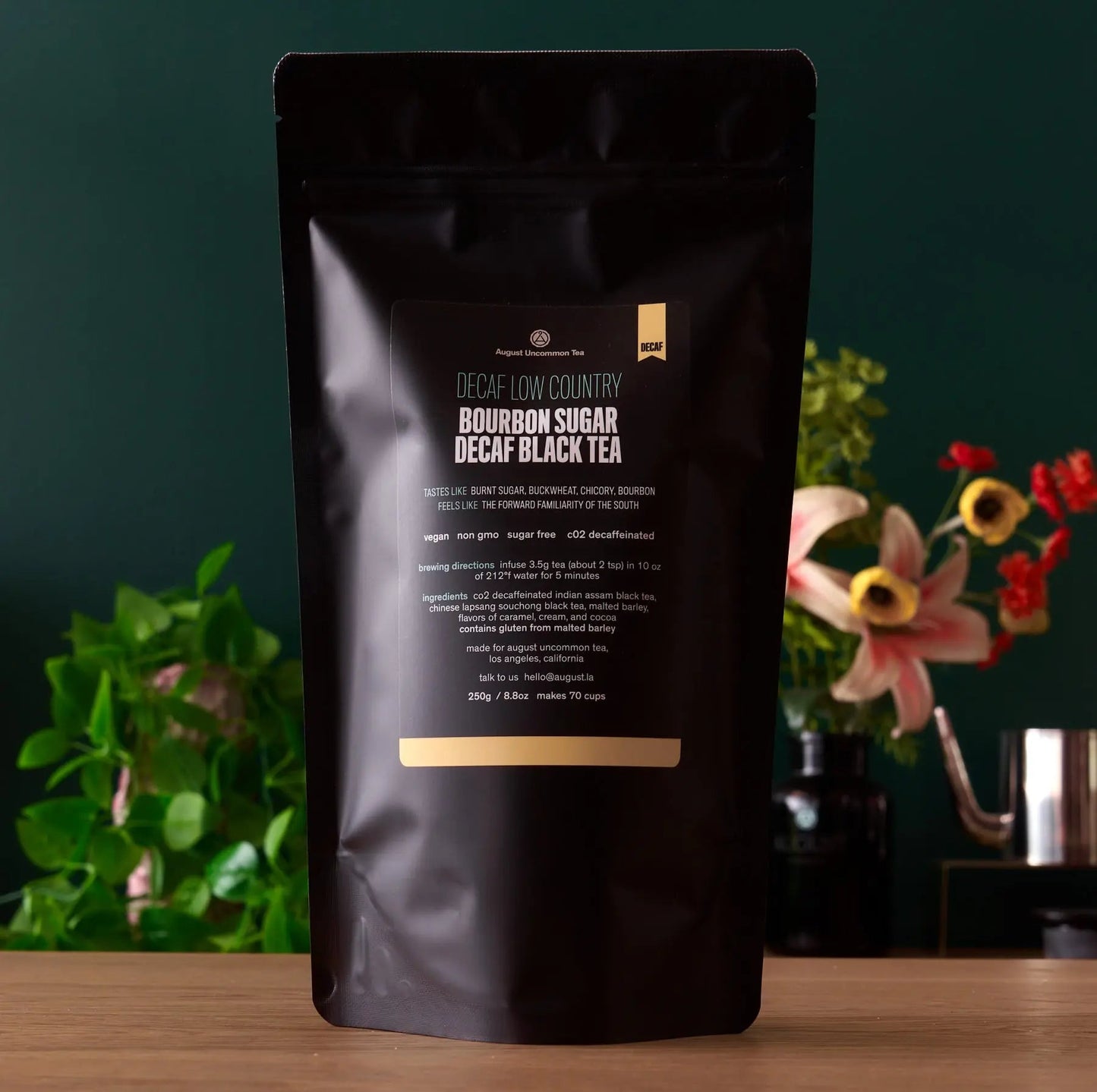 August Uncommon Tea Decaf Low Country - Bourbon Sugar Black Tea