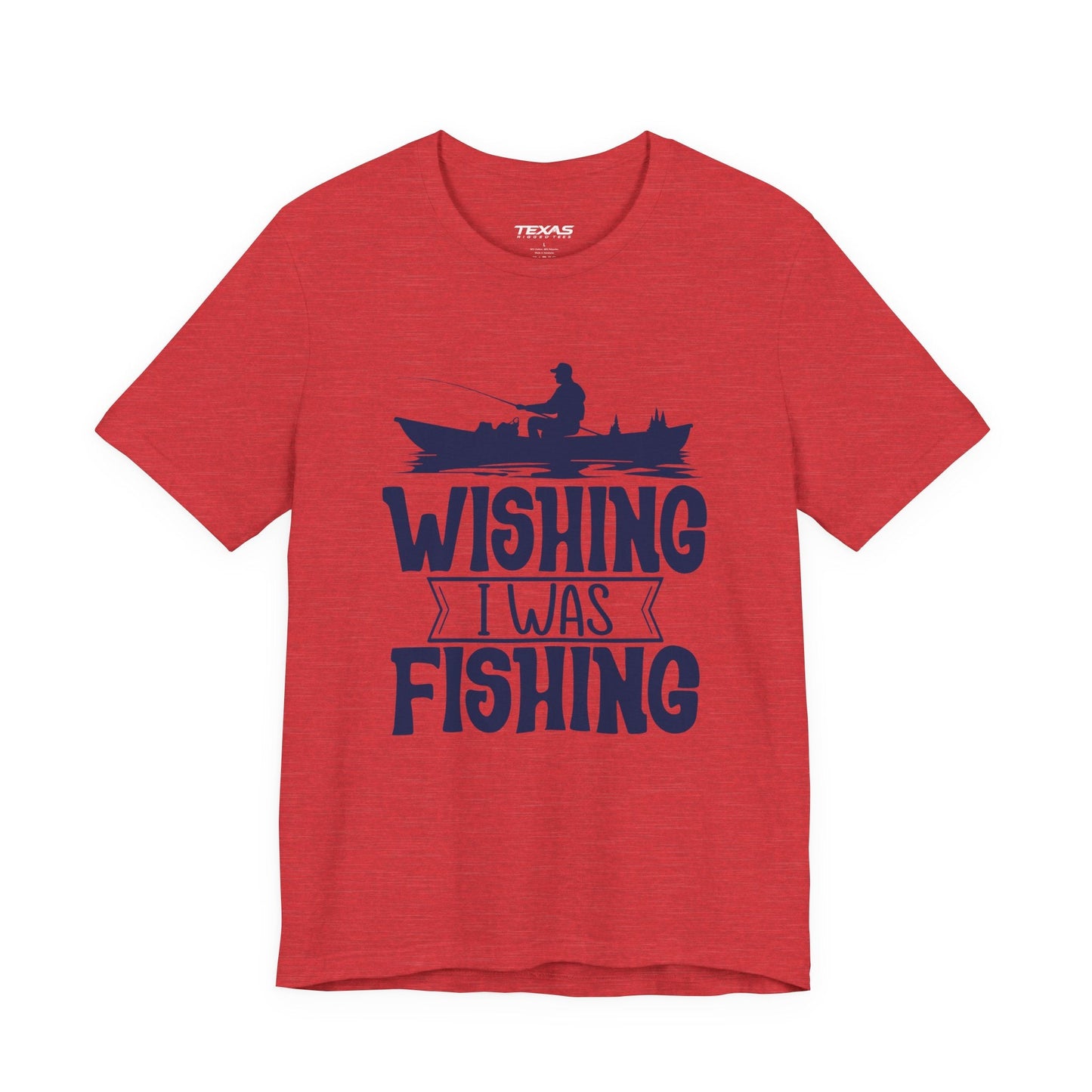 Texas Rigged Tees Wishing I Was Fishing (Boat Edition) — Unisex Cotton Tee