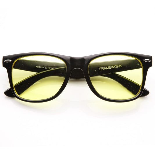 zeroUV  - Retro Horned Rim Sunglasses With Yellow Driving Lens 8451