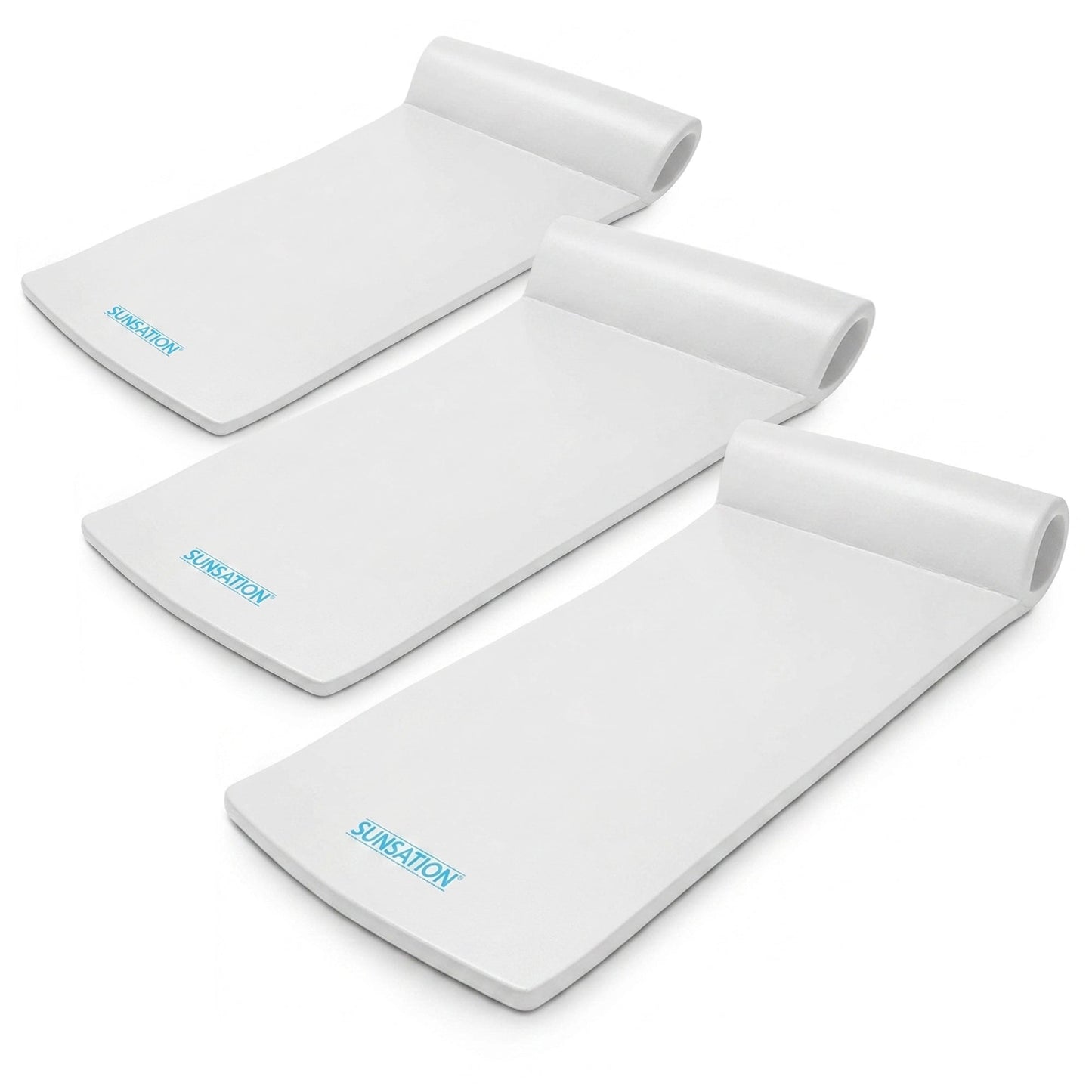 TRC Recreation Sunsation 70 Inch Thick Foam Raft Lounger Mat Pool Float (3 Pack)