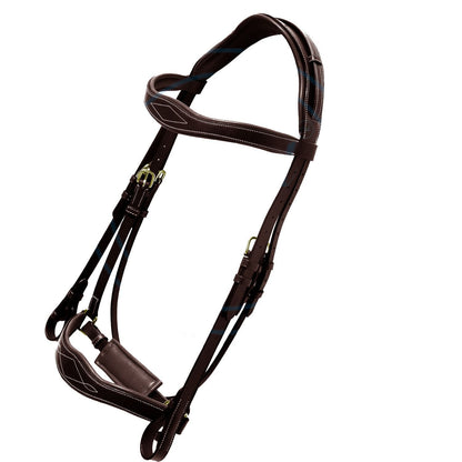 Bridles & Reins ExionPro Broad Wave Shape Designer Fancy Dressage Bridle & Web Reins