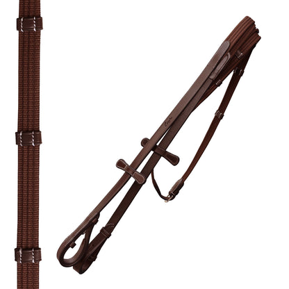Bridles & Reins ExionPro Broad Wave Shape Designer Fancy Dressage Bridle & Web Reins