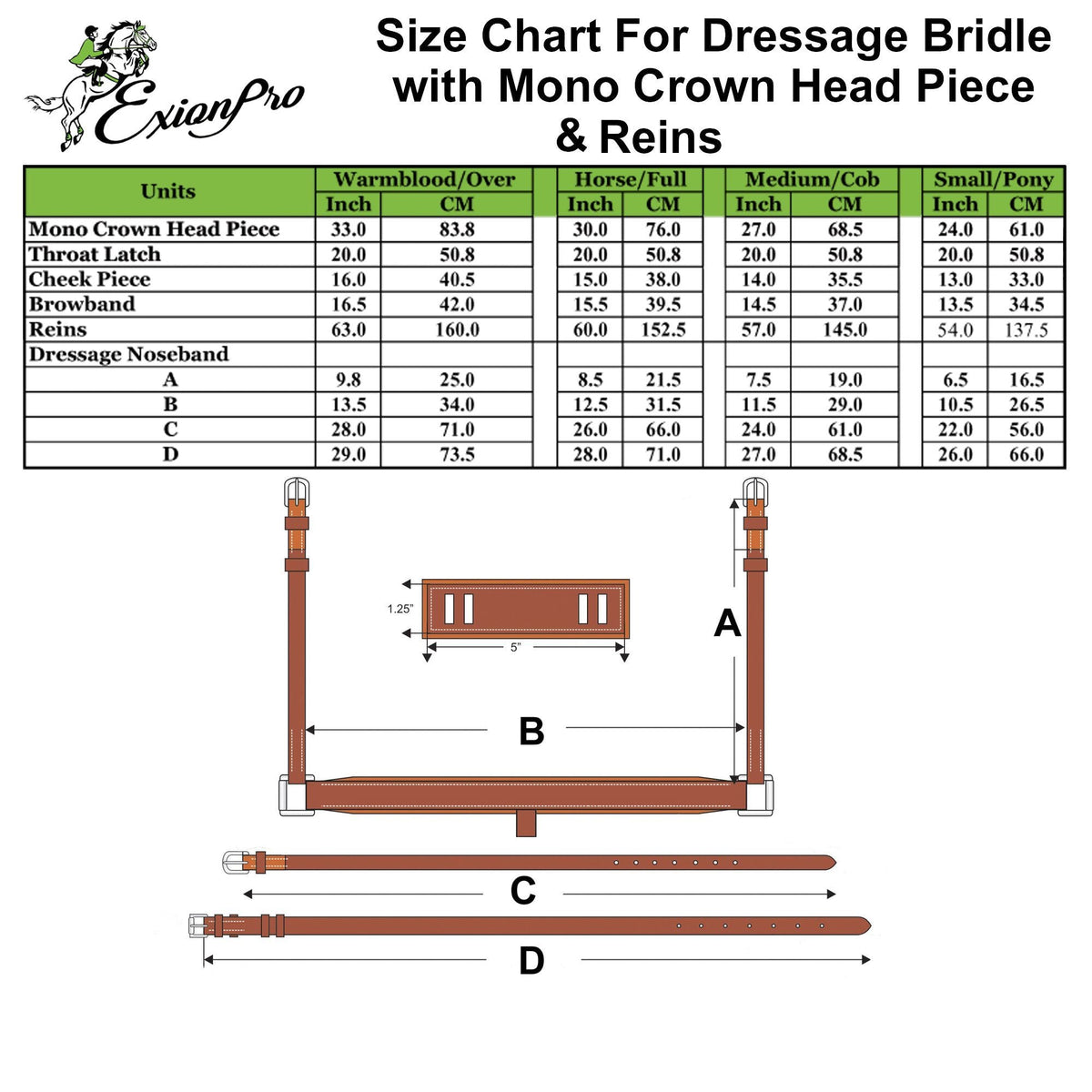 Bridles & Reins ExionPro Broad Wave Shape Designer Fancy Dressage Bridle & Web Reins