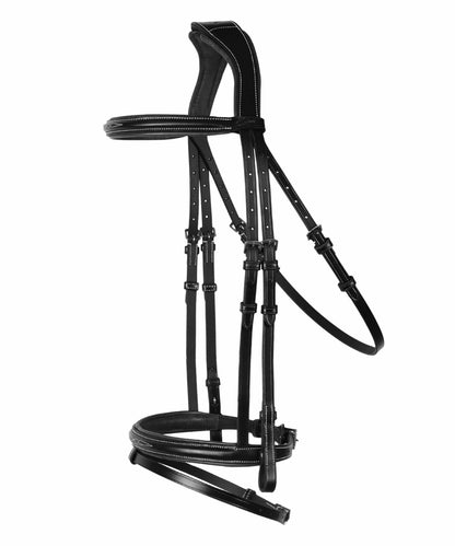 Bridles & Reins ExionPro Designer Fancy Stitched Bridle with Flash and Rubber Reins