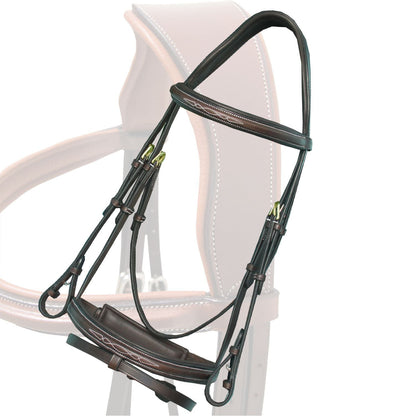 Bridles & Reins ExionPro Designer Fancy Stitched Bridle with Flash and Rubber Reins