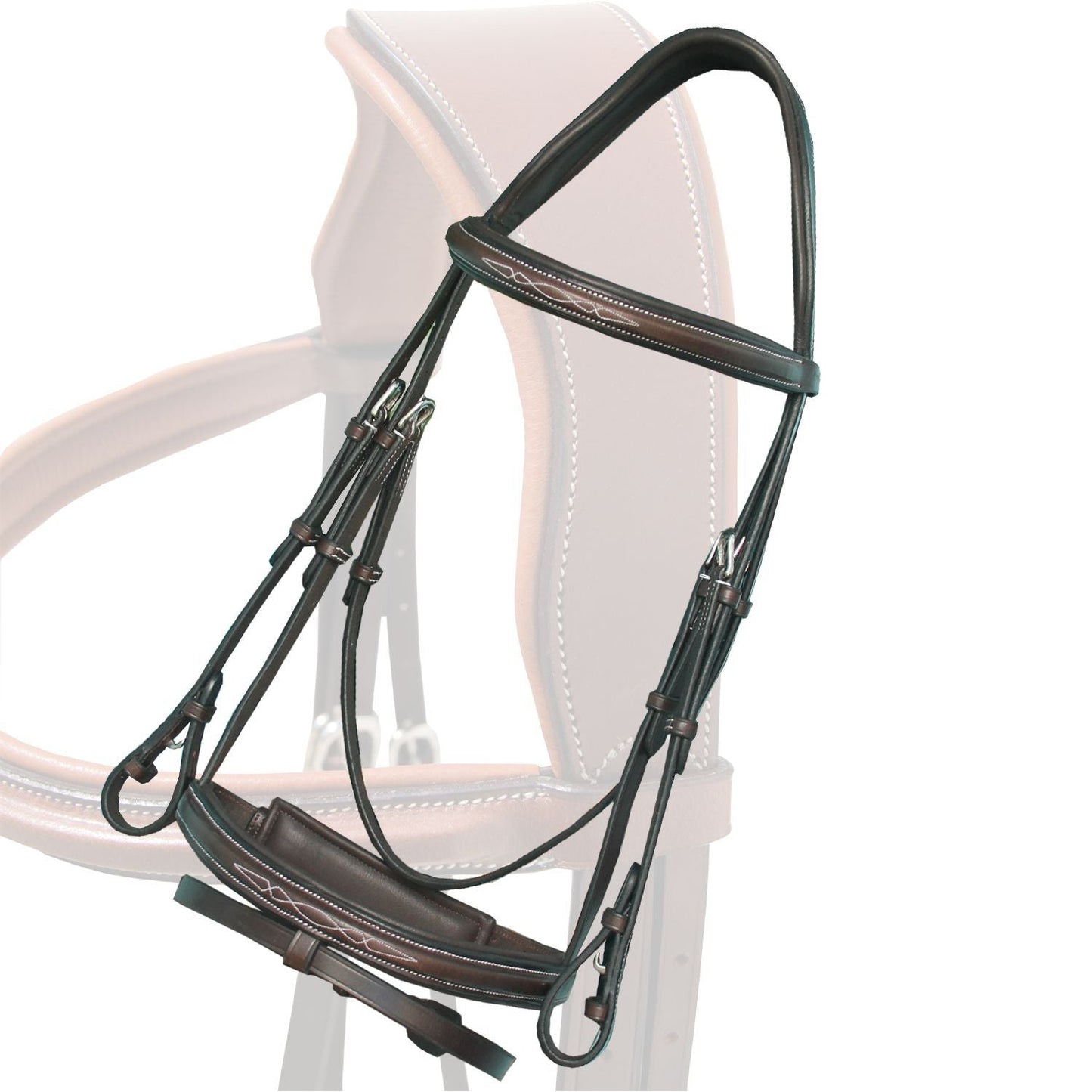 Bridles & Reins ExionPro Designer Fancy Stitched Bridle with Flash and Rubber Reins