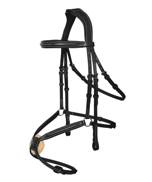 Bridles & Reins ExionPro 'Vela' Figure 8 Jumping Bridle with Reins