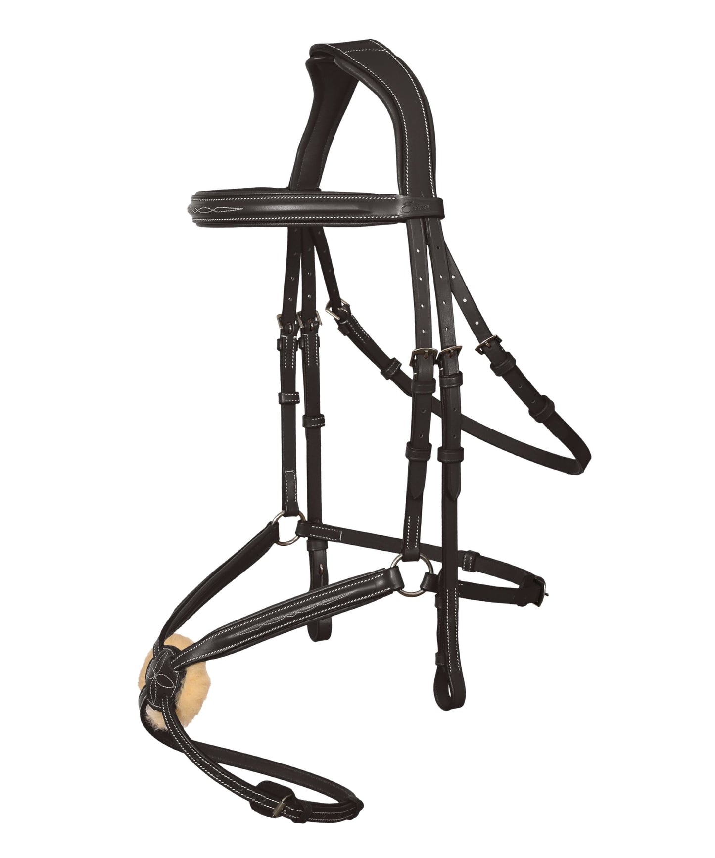 Bridles & Reins ExionPro 'Vela' Figure 8 Jumping Bridle with Reins
