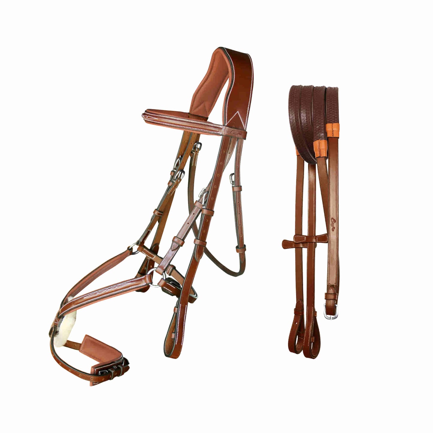 Bridles & Reins ExionPro 'Vela' Figure 8 Jumping Bridle with Reins