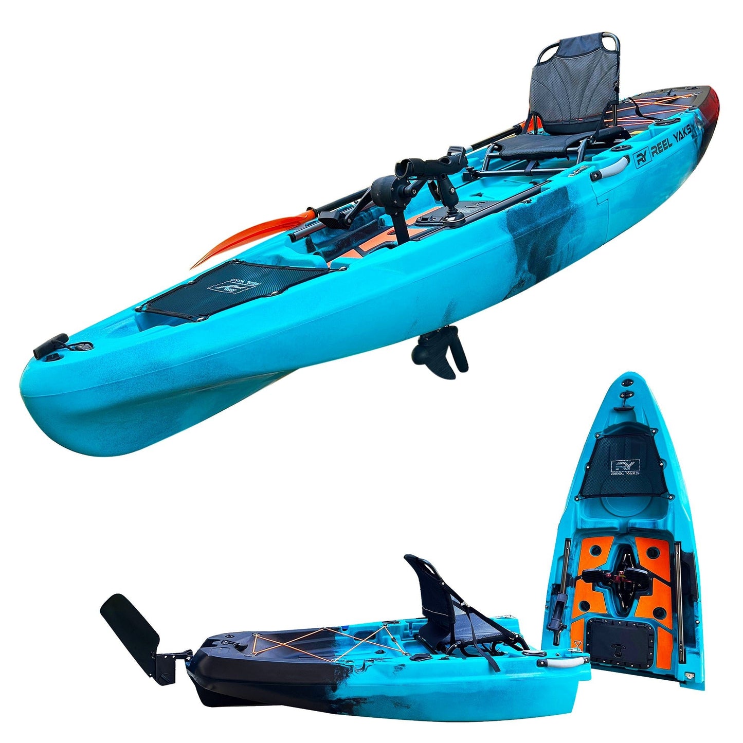 10.8ft Rapido Modular Fin Drive Pedal Fishing Kayak | 440lbs Capacity | 2 Piece - Angler's Pro Tackle & Outdoors