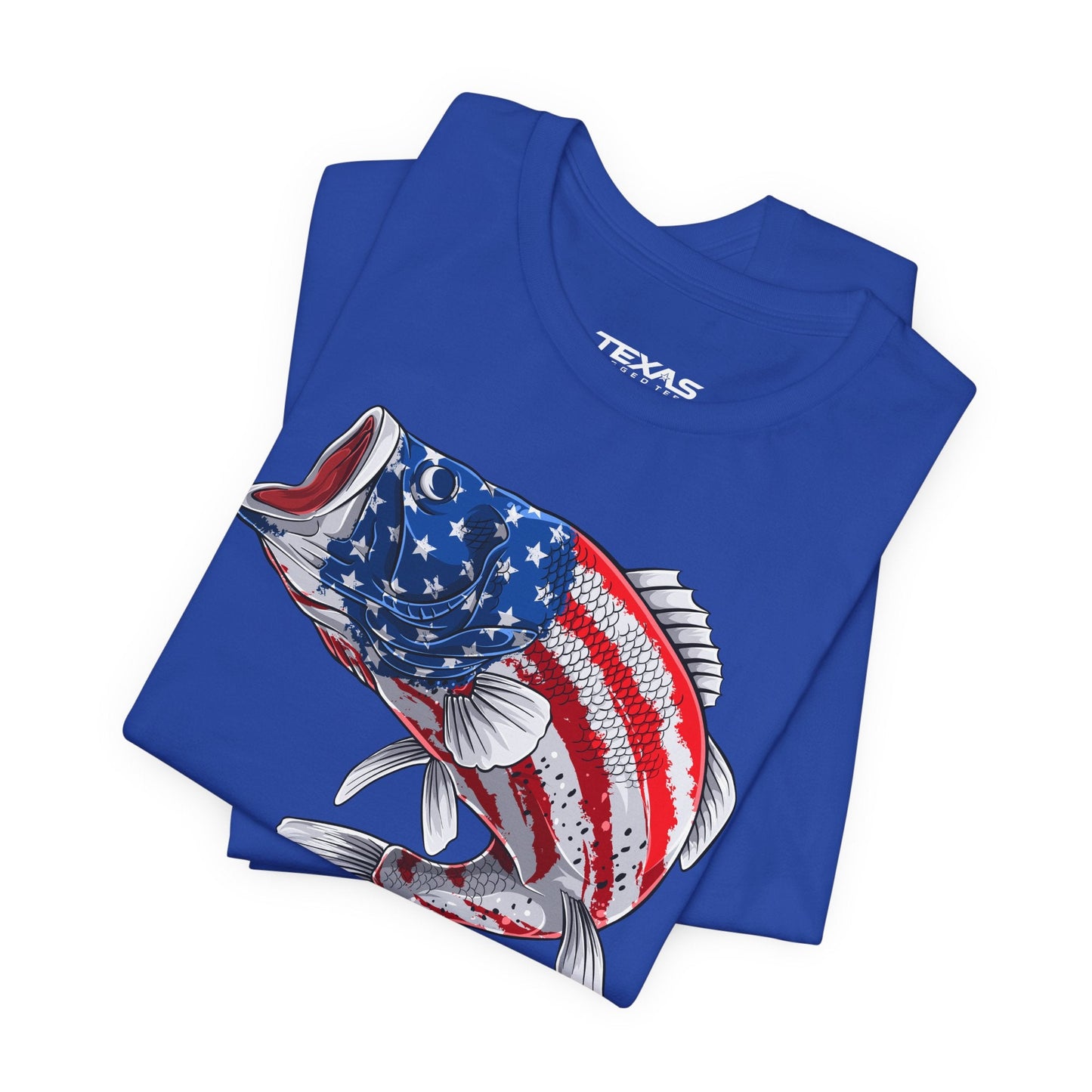 Texas Rigged Tees Patriotic Bass — Unisex Cotton Tee