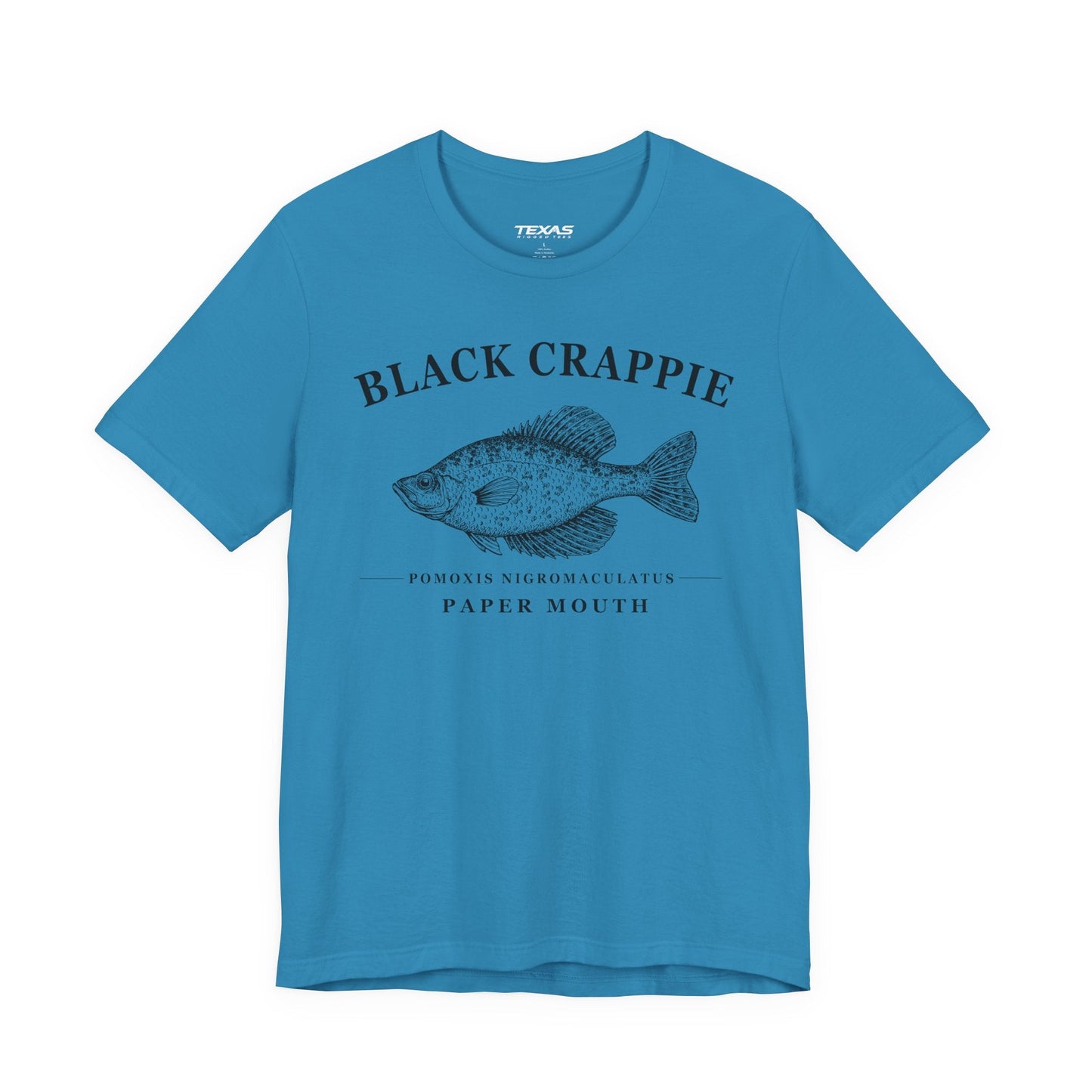 Texas Rigged Tees Black Crappie — Unisex Cotton Tee