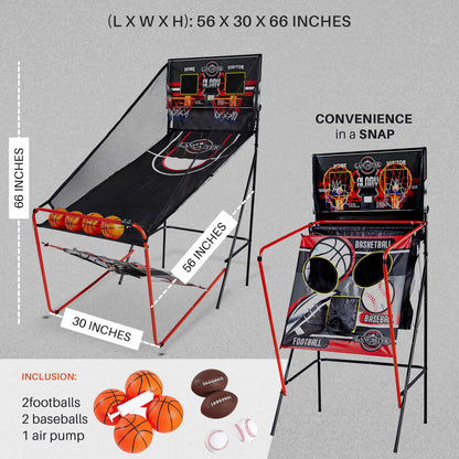 Lancaster 2 Player Electronic Arcade 3 in 1 Basketball, Football, Baseball Game