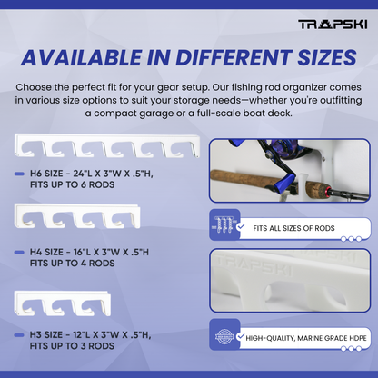 TRAPSKI Fishing Rod/Pole Holder Rack Organizers