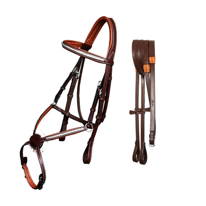 Bridles & Reins ExionPro SS / Brass Clincher Figure 8 Bridle with Rubber Reins