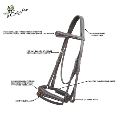 Bridles & Reins ExionPro Anatomical Dressage Bridle with Reins