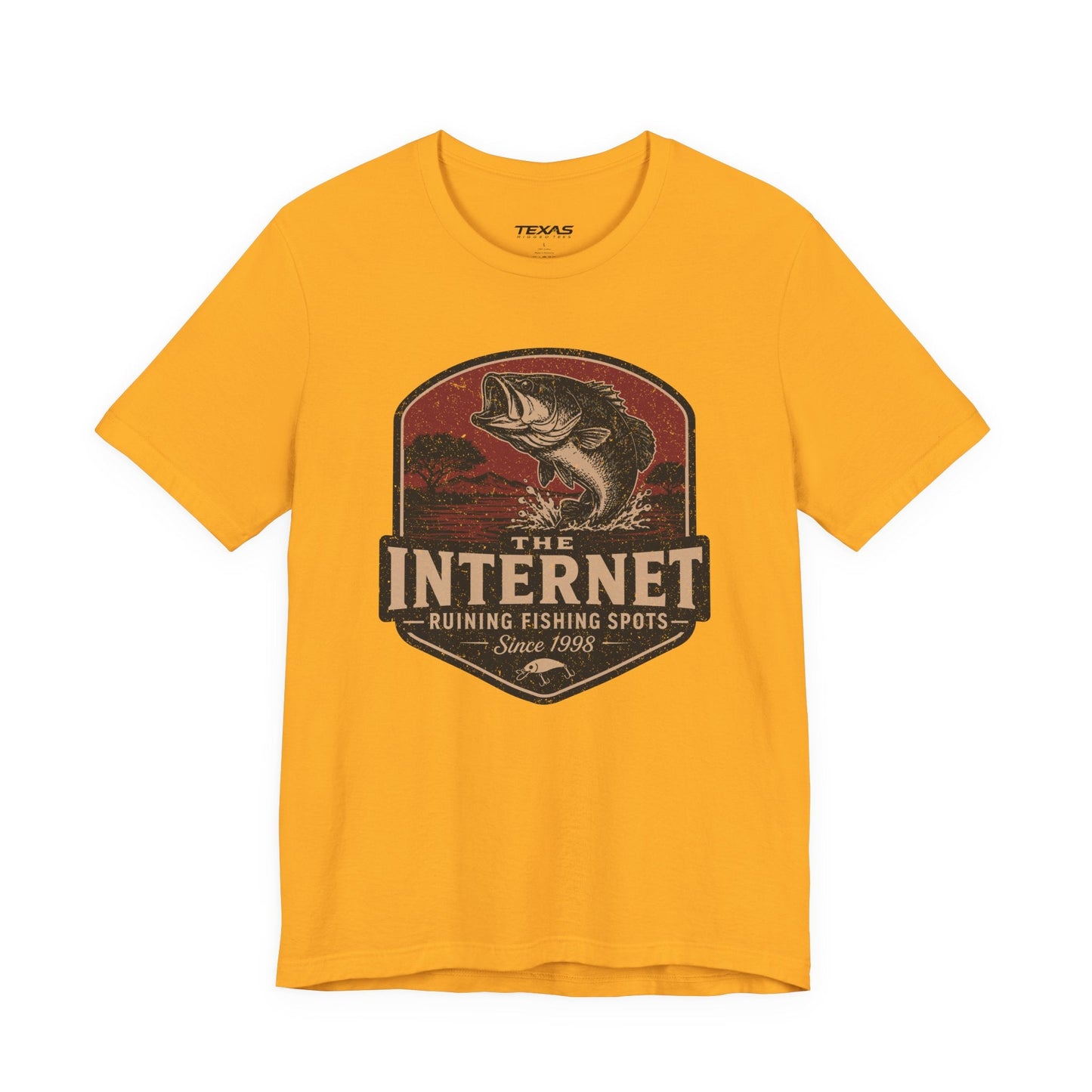 Texas Rigged Tees The Internet: Ruining Fishing Spots Since 1998 — Unisex Cotton Tee