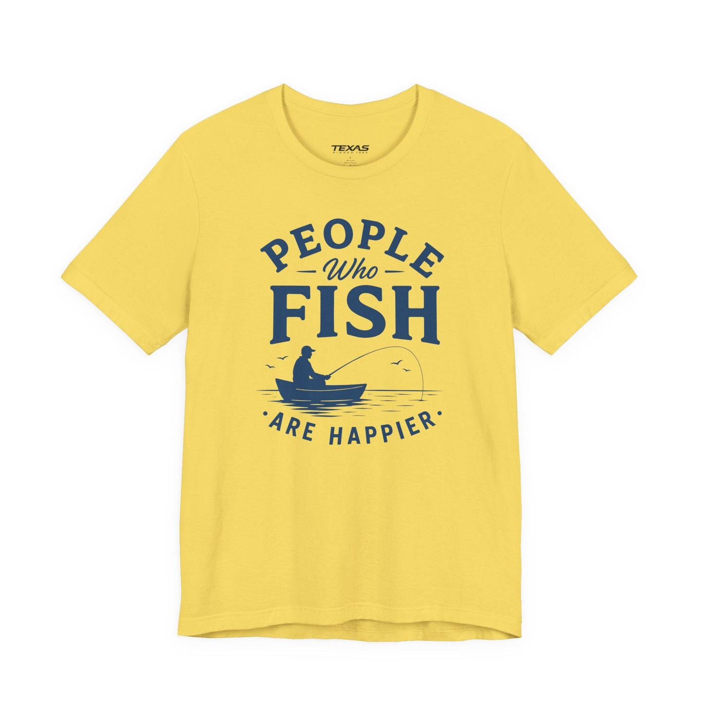 Texas Rigged Tees People Who Fish Are Happier — Unisex Cotton Tee