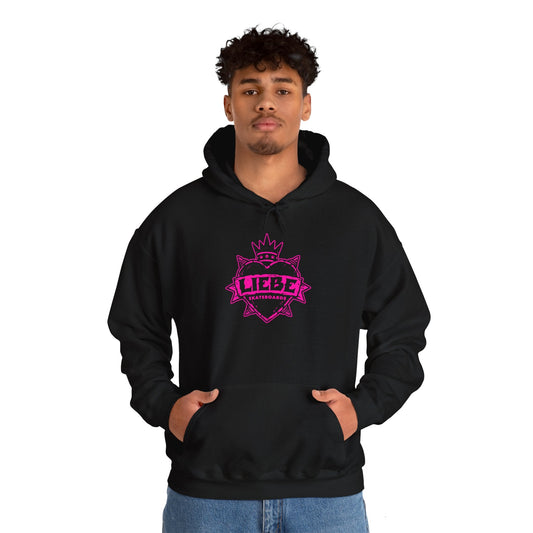 Liebe Punk Heart Hoodie - Black and Pink