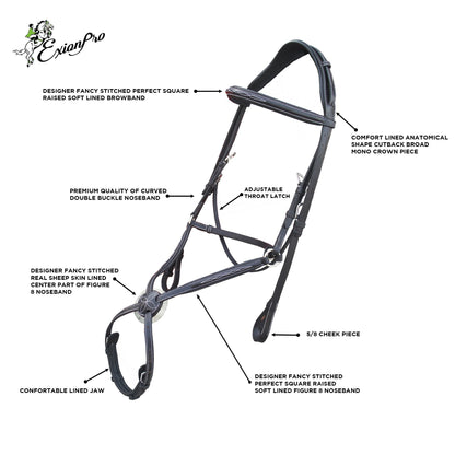 Bridles & Reins Replacement Crownpiece of ExionPro Monocrown Crown Piece Adjustable Designer Figure 8 Bridle
