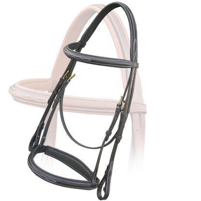 Bridles & Reins ExionPro Thin Noseband Padded Hunter Bridle with Reins
