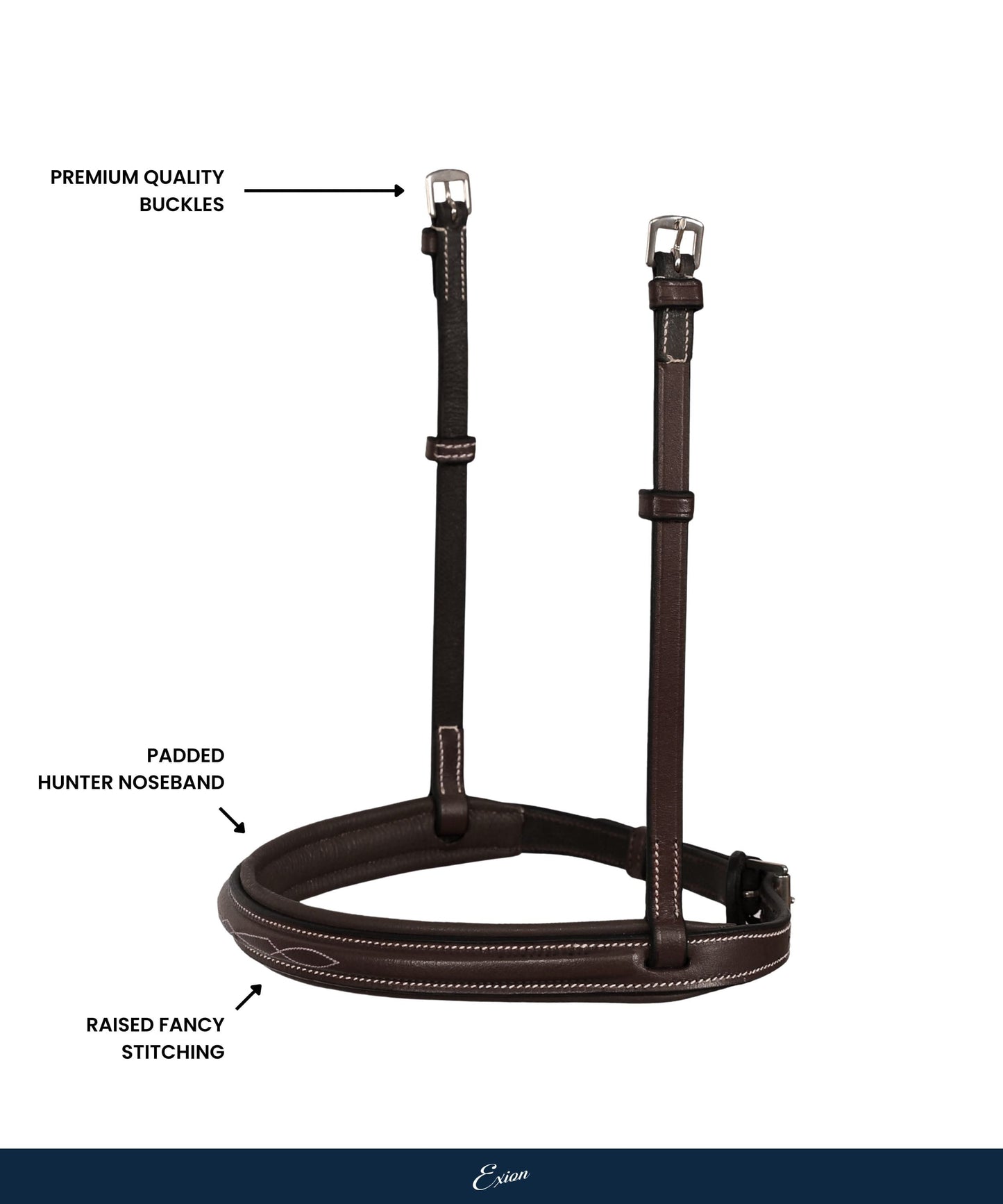 Bridles & Reins Replacement Noseband of ExionPro Thin Noseband Padded Hunter Bridle