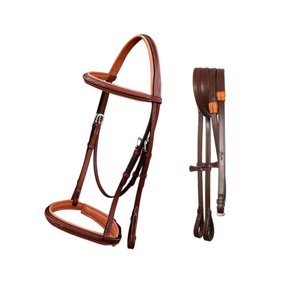 Bridles & Reins ExionPro Thin Noseband Padded Hunter Bridle with Reins