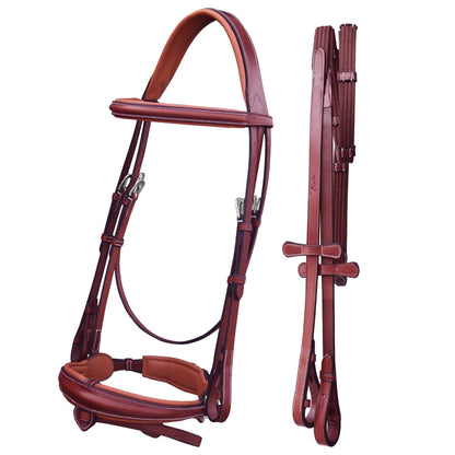Bridles & Reins ExionPro Dressage Bridle: Mono Crown, Raised Browband, Anatomical Noseband, Detachable Flash & Web Reins