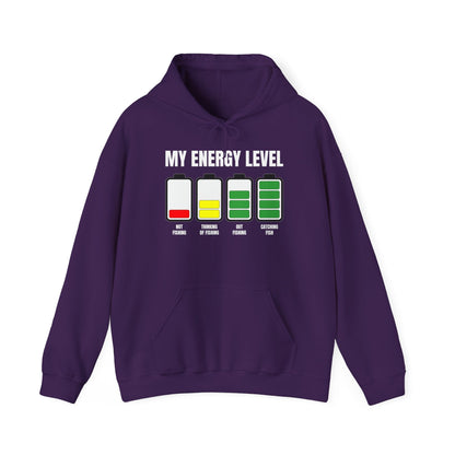Texas Rigged Tees My Energy Level — Unisex Hooded Sweatshirt